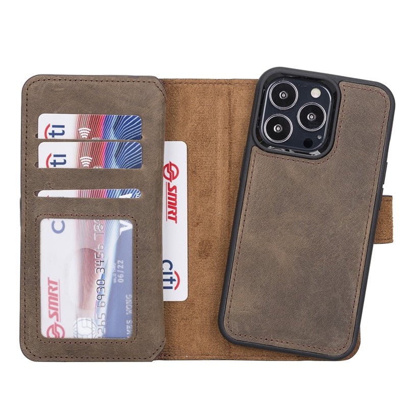 iPhone 13 Pro Leather Dual Wallet Case by Hardiston - premium iPhone 13 Cases