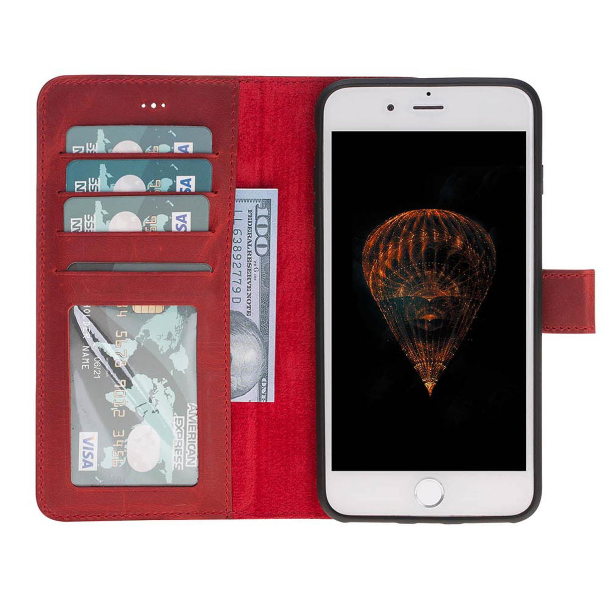iPhone 8 Plus / iPhone 7 Plus Magnetic Detachable Leather Wallet Case by Hardiston - premium iPhone 7 - 8 - SE Cases