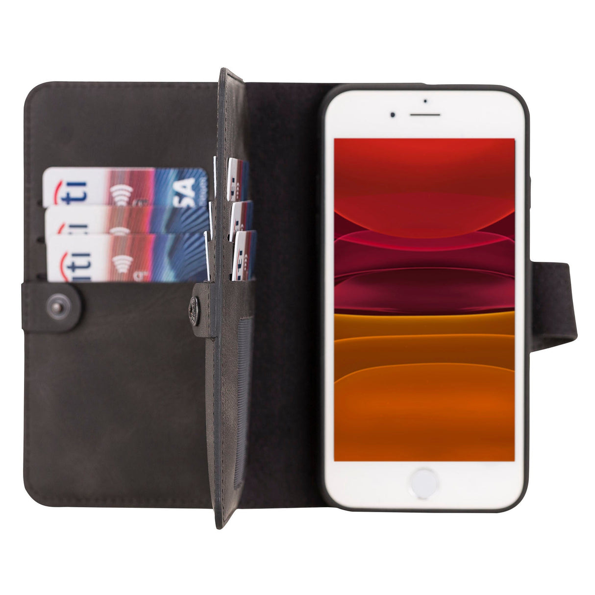 iPhone SE / iPhone 8 / iPhone 7 Dual Fold Magnetic Detachable Leather Wallet Case by Hardiston - premium iPhone 7 - 8 - SE Cases