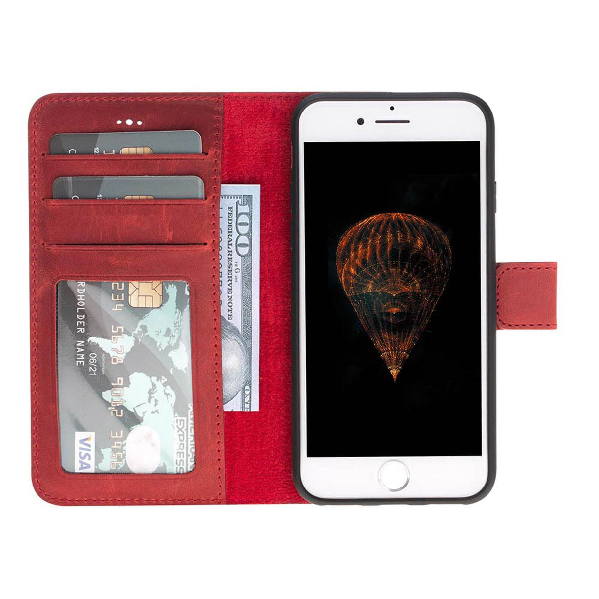 iPhone SE / iPhone 8 / iPhone 7 Leather Wallet Case by Hardiston - premium iPhone 7 - 8 - SE Cases