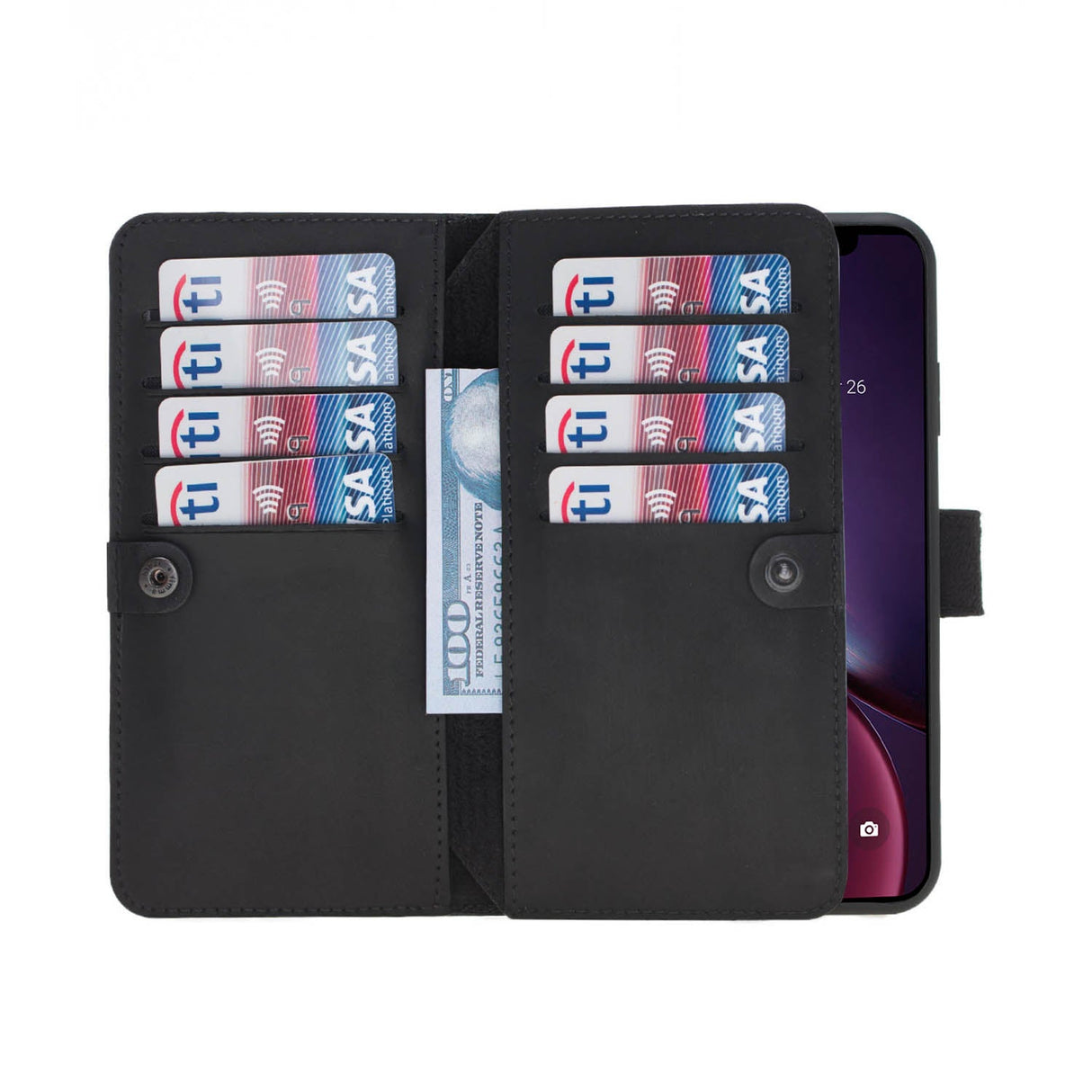 iPhone X / XS Dual Fold Magnetic Detachable Leather Wallet Case by Hardiston - premium iPhone 10 (X) Cases