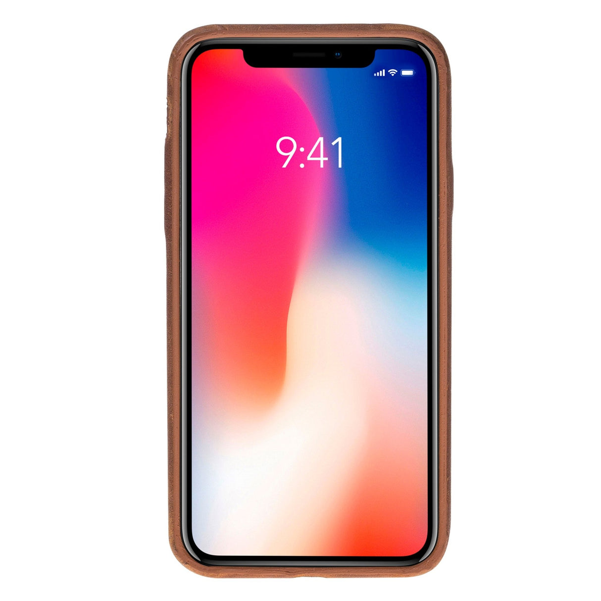 iPhone X / XS Snap - on Full Cover Leather Case with Credit Card Slots by Hardiston - premium iPhone 10 (X) Cases