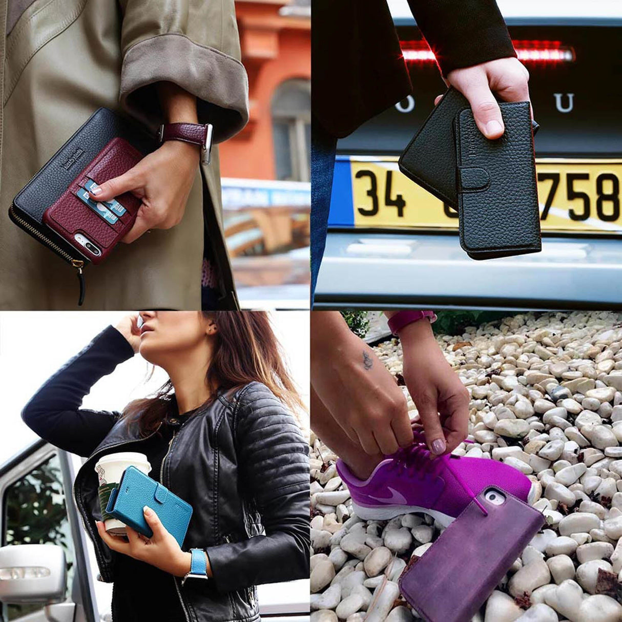 iPhone X / XS Snap On Leather Wallet Case by Hardiston - premium iPhone 10 (X) Cases