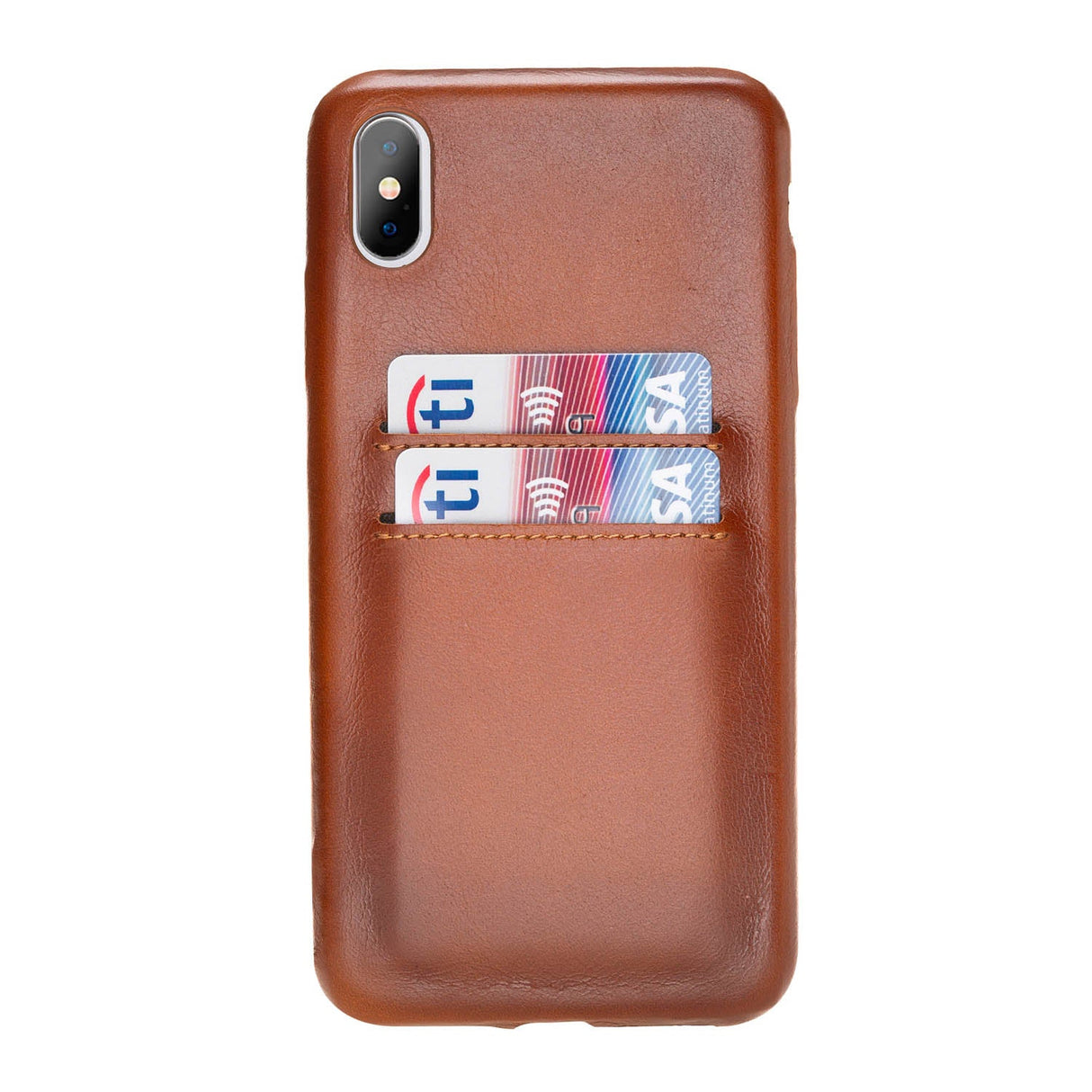 iPhone Xs Max Snap - on Full Cover Leather Case with Credit Card Slots by Hardiston - premium iPhone 10 (X) Cases