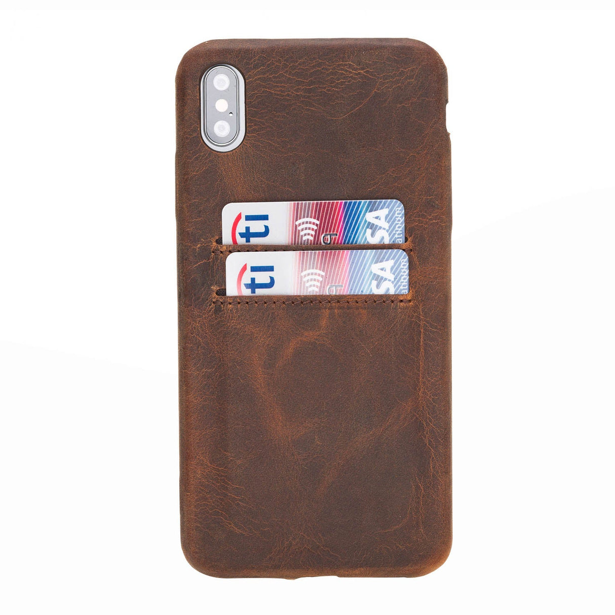 iPhone Xs Max Snap - on Full Cover Leather Case with Credit Card Slots by Hardiston - premium iPhone 10 (X) Cases