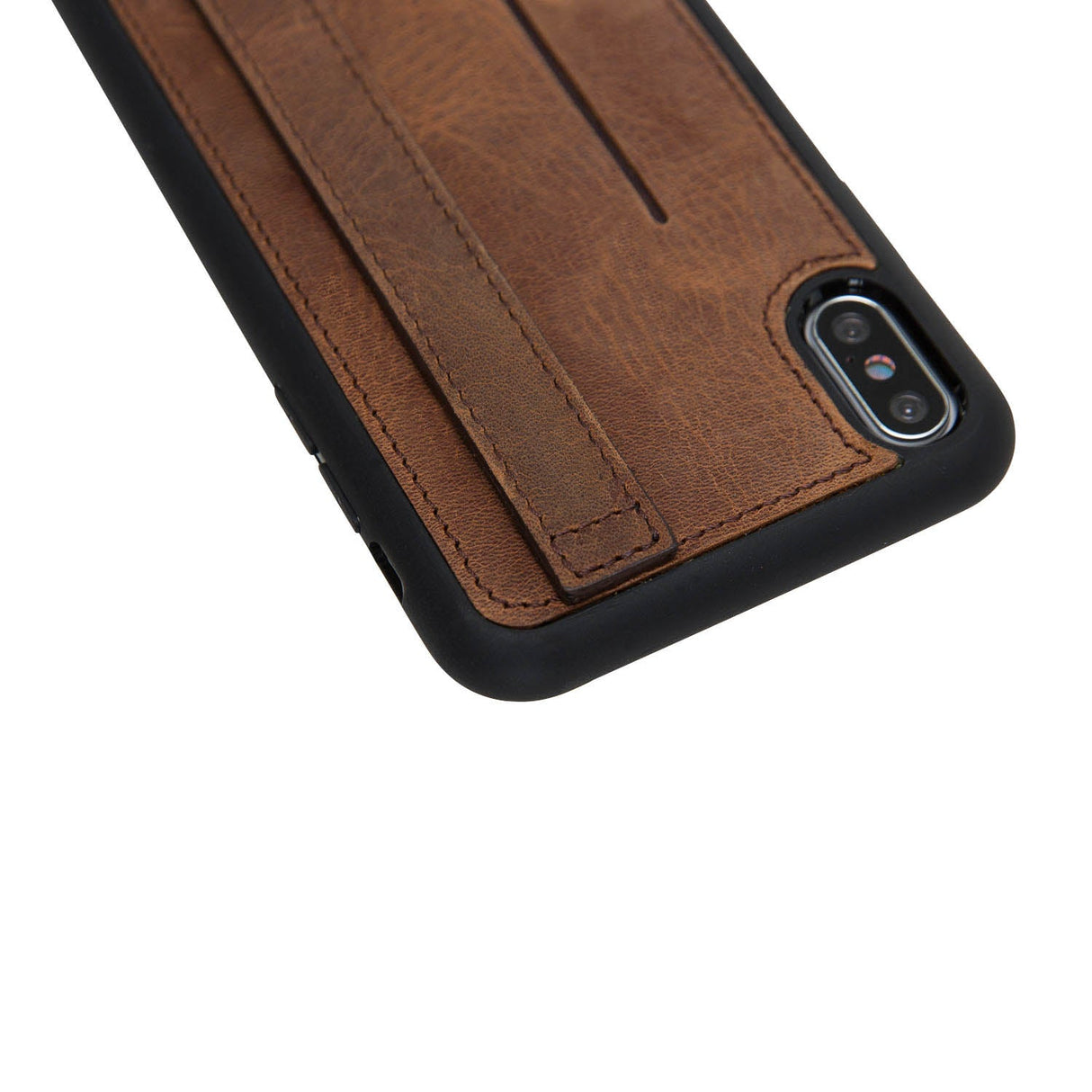 iPhone XS Max Snap - on Leather Grip Case by Hardiston - premium iPhone 10 (X) Cases