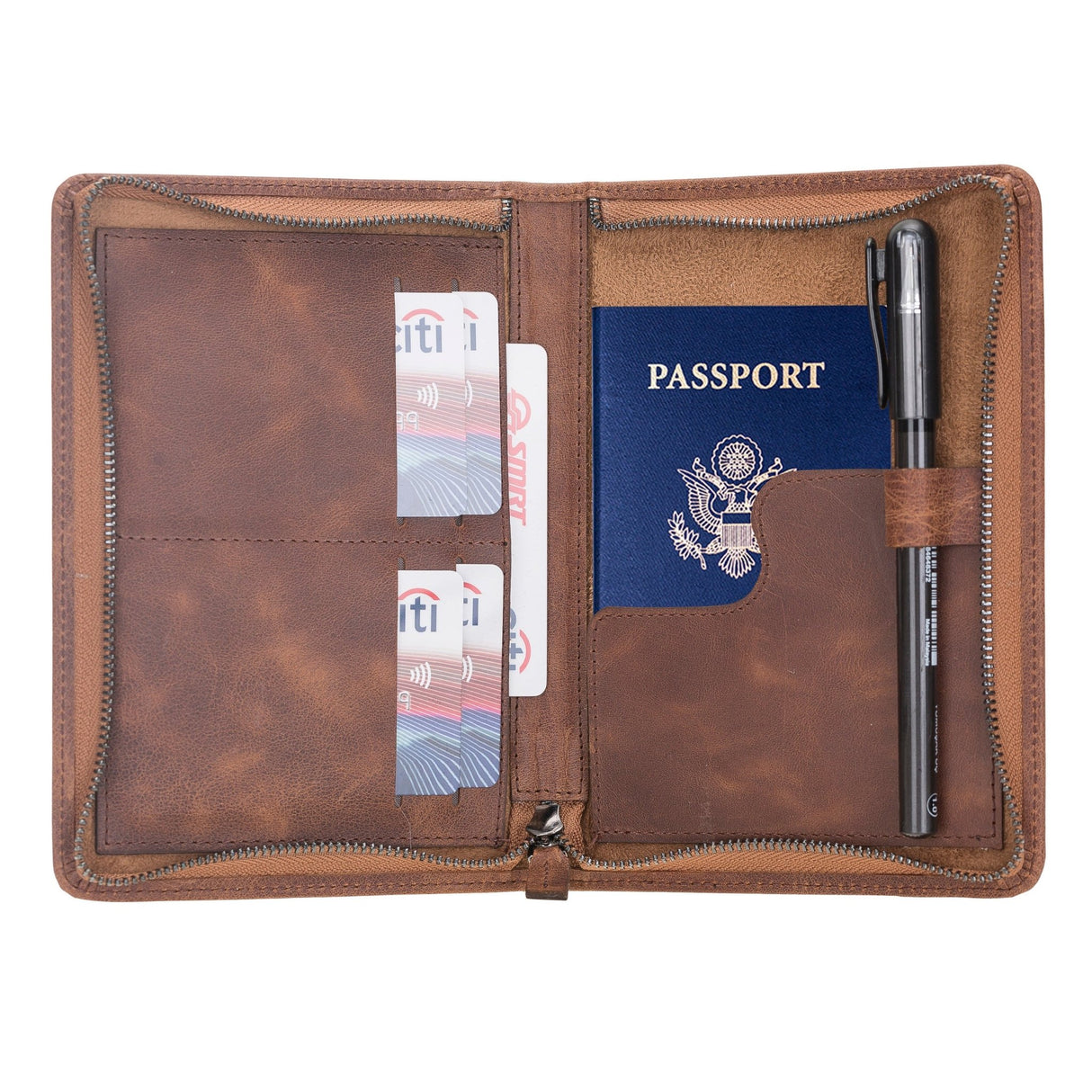 Leather Passport Organizer Bag by Hardiston - premium mws_apo_generated