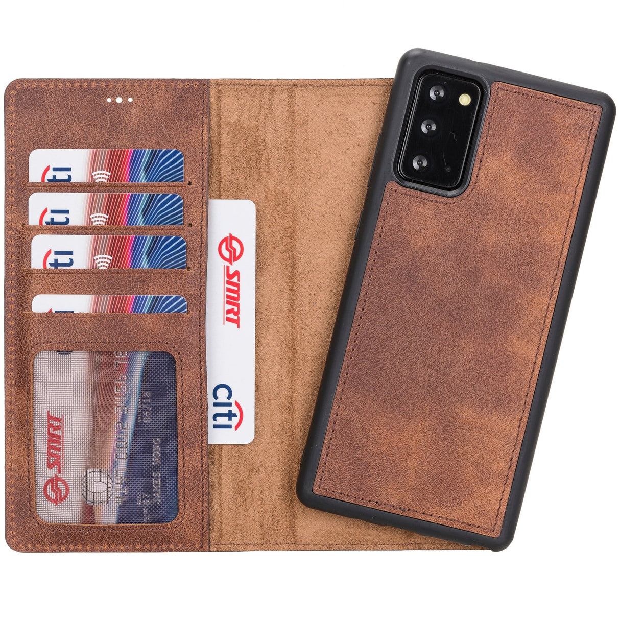 Samsung Galaxy Note 20 Magnetic Detachable Leather Wallet Case by Hardiston - premium Samsung Note 20 Cases