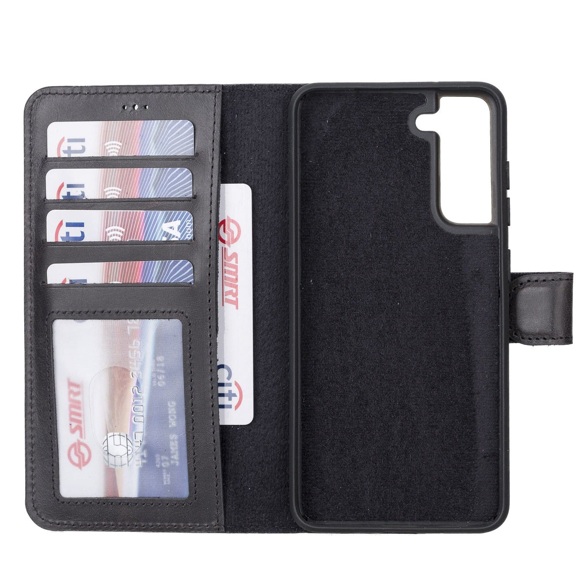 Samsung Galaxy S21FE Magnetic Detachable Leather Wallet Case by Hardiston - premium Samsung S - 21 Cases