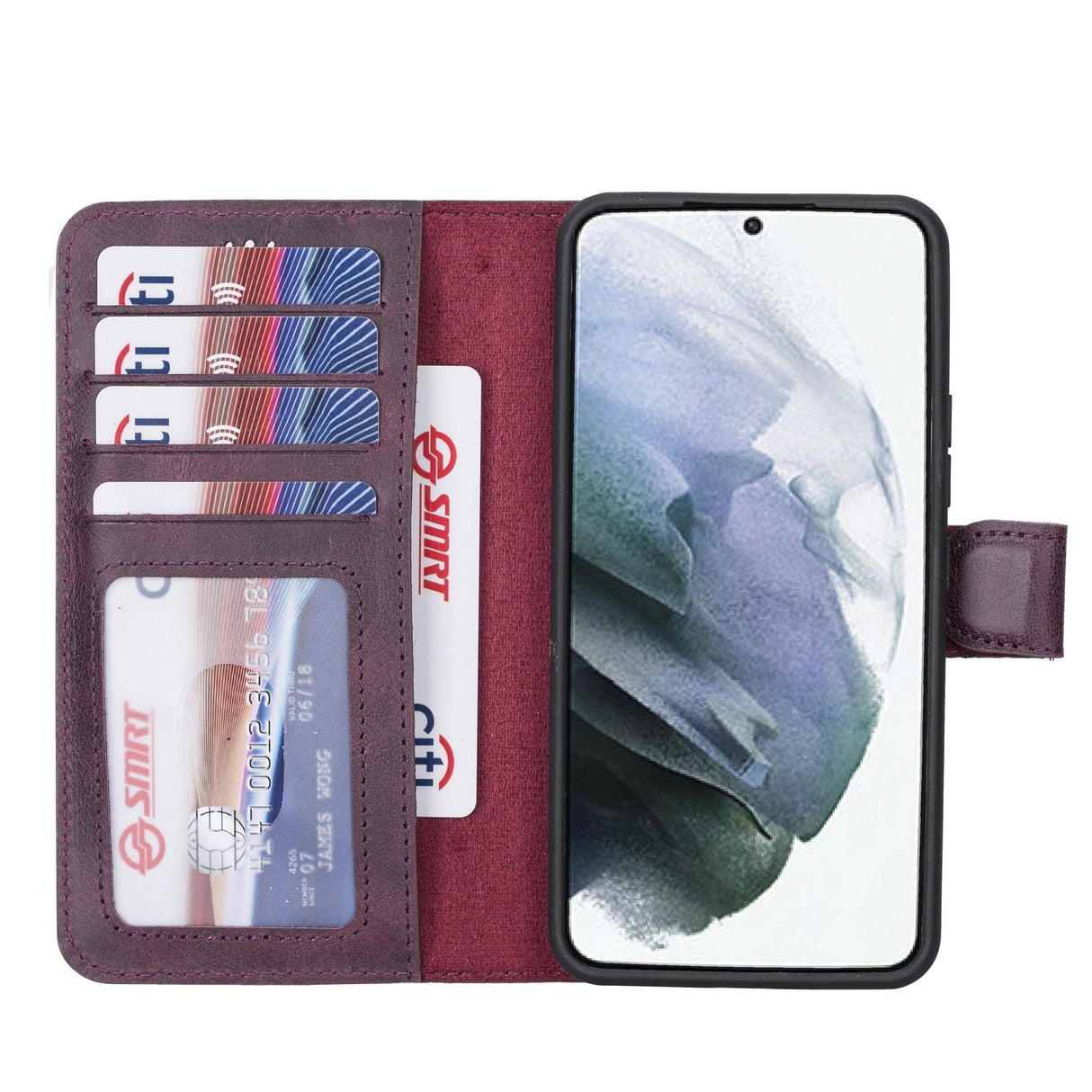 Samsung Galaxy S22 Magnetic Detachable Leather Wallet Case by Hardiston - premium Samsung S - 22 Cases