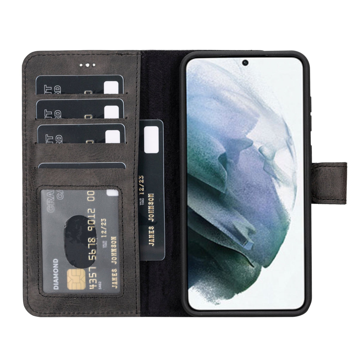 Samsung Galaxy S23 Plus Magnetic Detachable Leather Wallet Case by Hardiston - premium Samsung S - 23 Cases