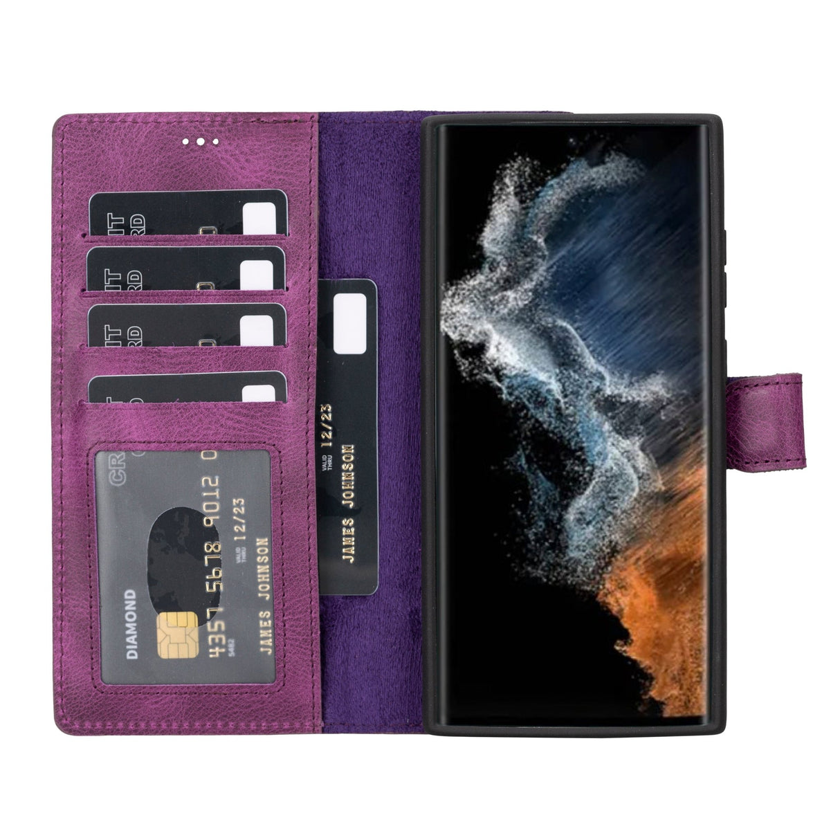 Samsung Galaxy S23 Ultra Magnetic Detachable Leather Wallet Case by Hardiston - premium Samsung S - 23 Cases