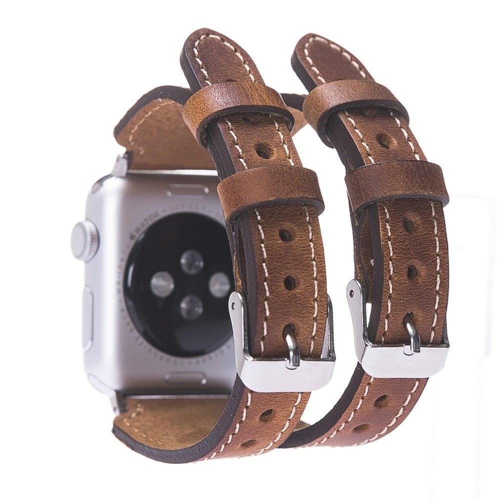 Twin Strap Leather Band for Apple Watch by Hardiston - premium Watch Bands - Apple