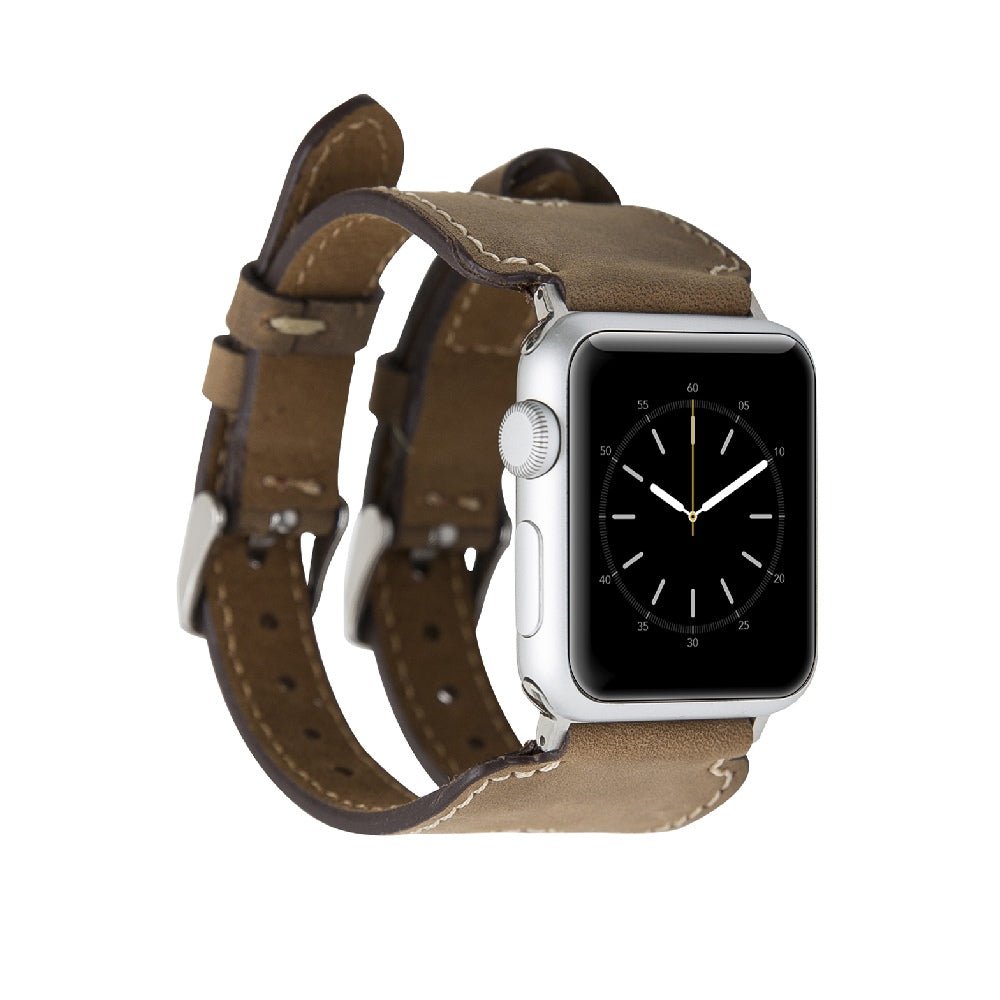 Twin Strap Leather Band for Apple Watch by Hardiston - premium Watch Bands - Apple