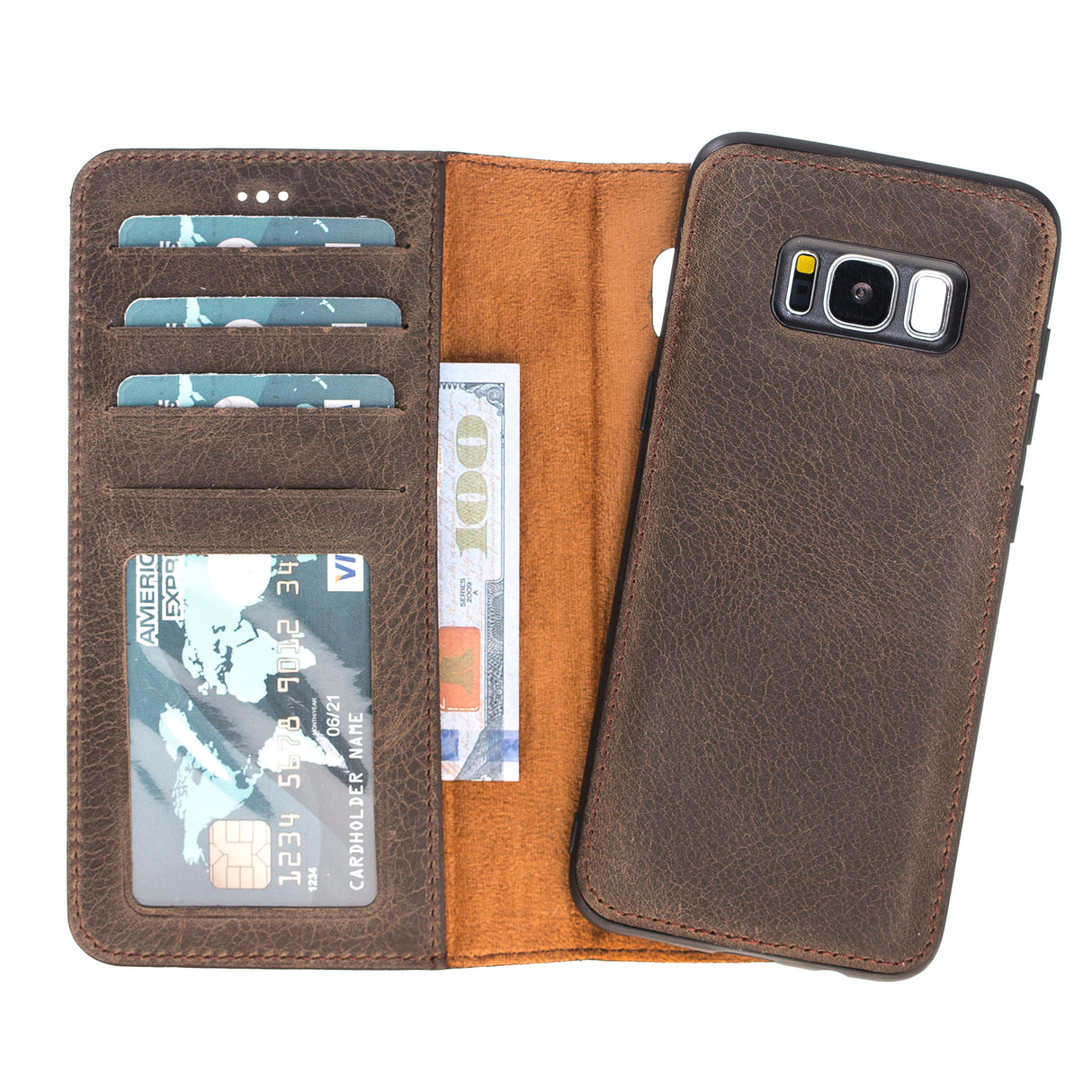Samsung Galaxy S8 Plus Magnetic Detachable Leather Wallet Case