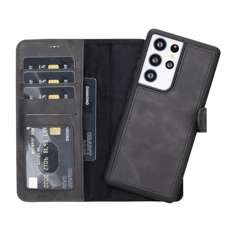 Samsung Galaxy S21 Ultra Magnetic Detachable Leather Wallet Case