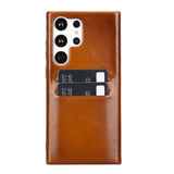 Samsung Galaxy S23 Ultra Snap-on Full Cover Leather Case with Credit Card Slots