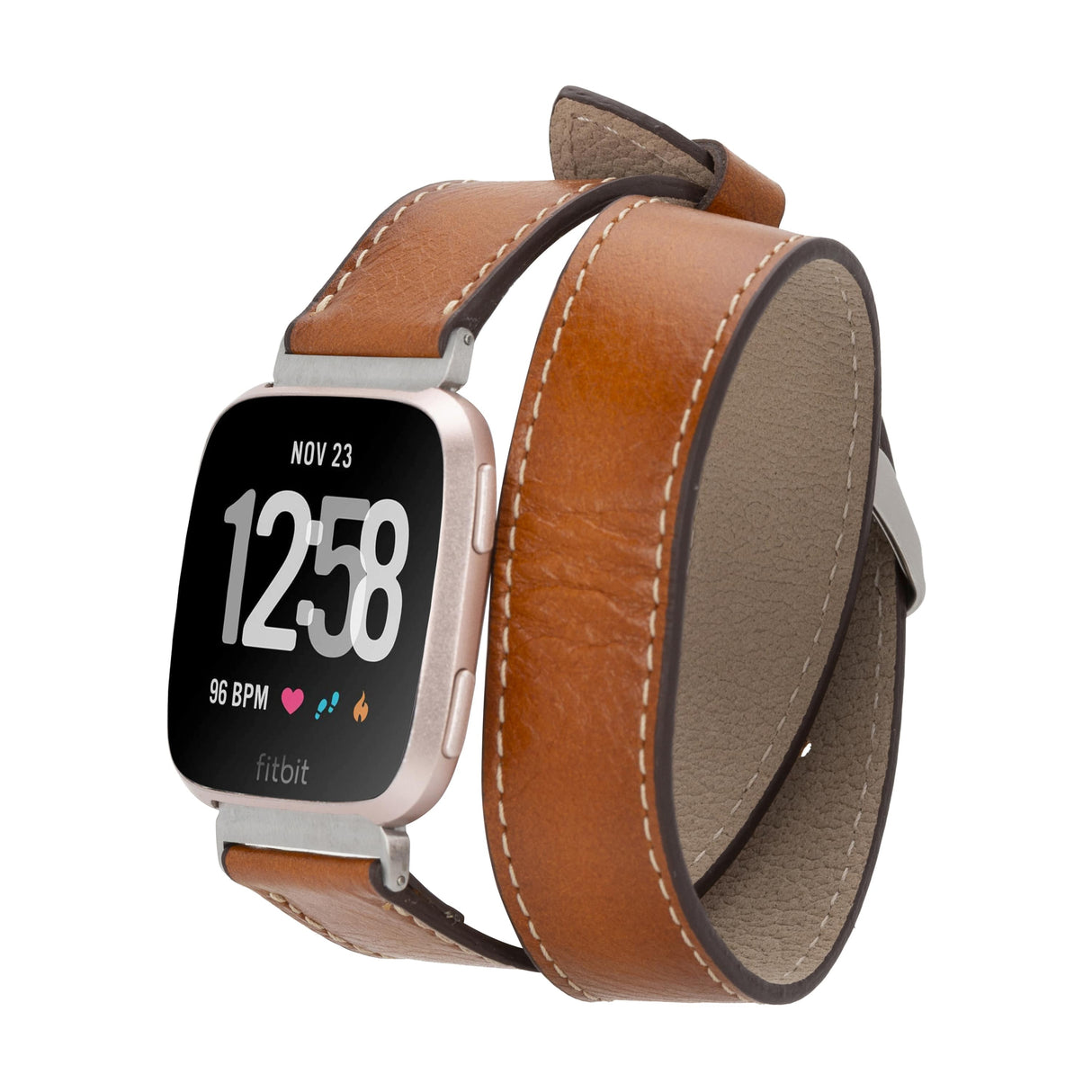 Double Tour Leather Band  for Fitbit Watches