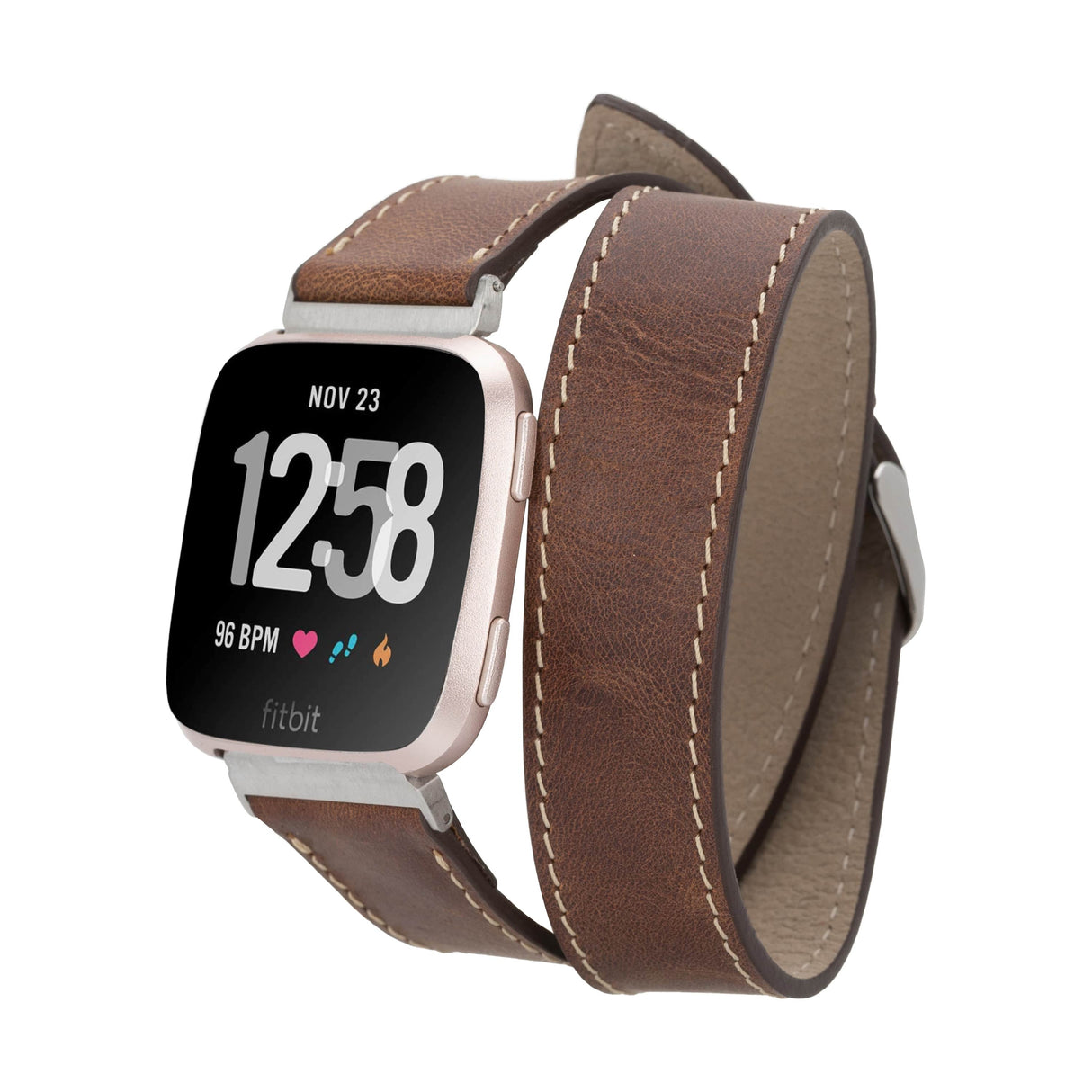 Double Tour Leather Band  for Fitbit Watches