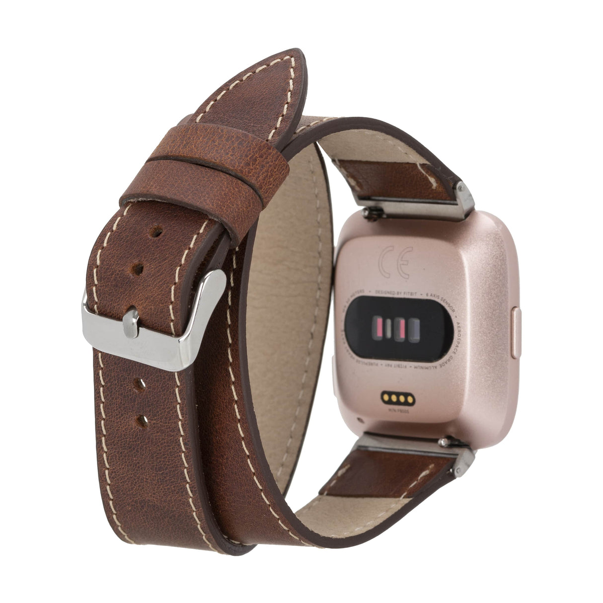 Double Tour Leather Band  for Fitbit Watches