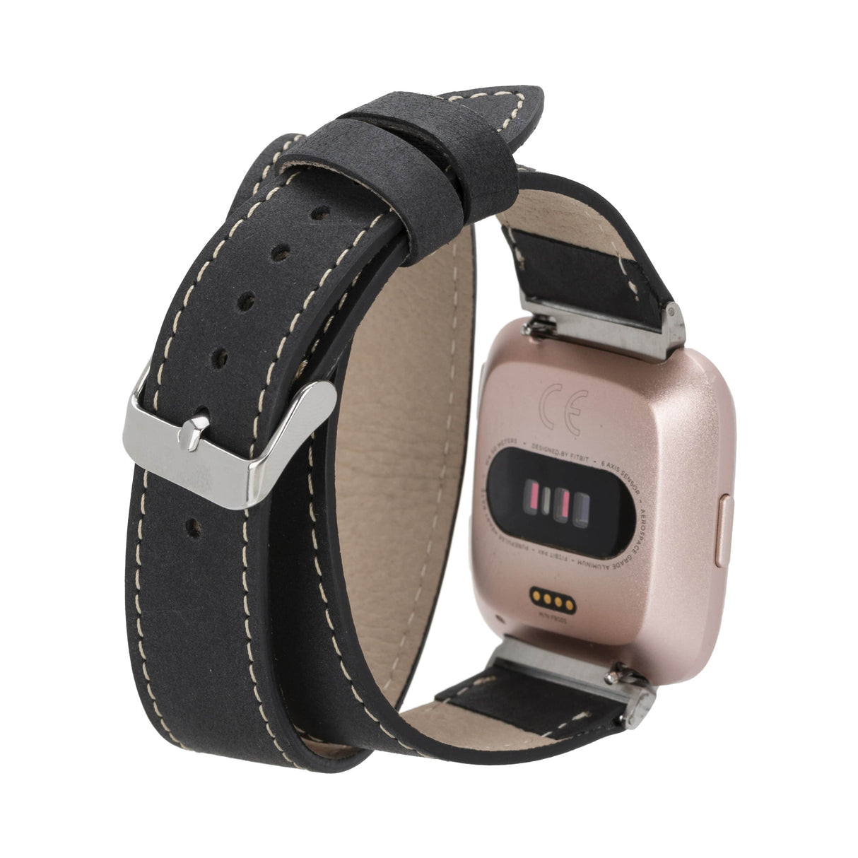 Double Tour Leather Band  for Fitbit Watches