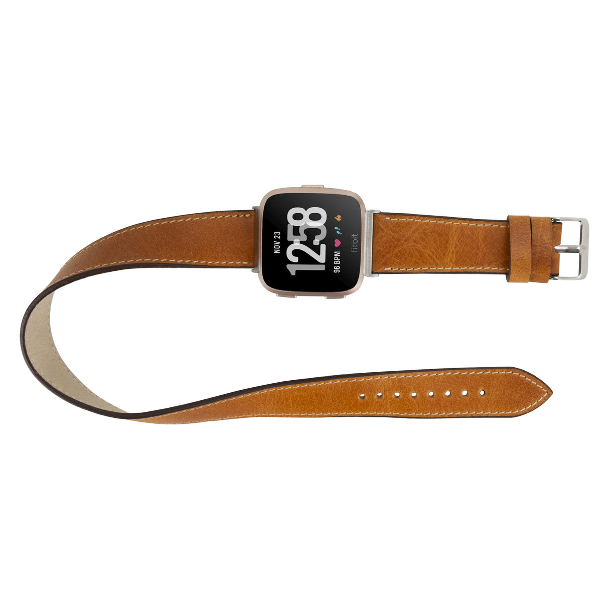 Double Tour Leather Band  for Fitbit Watches