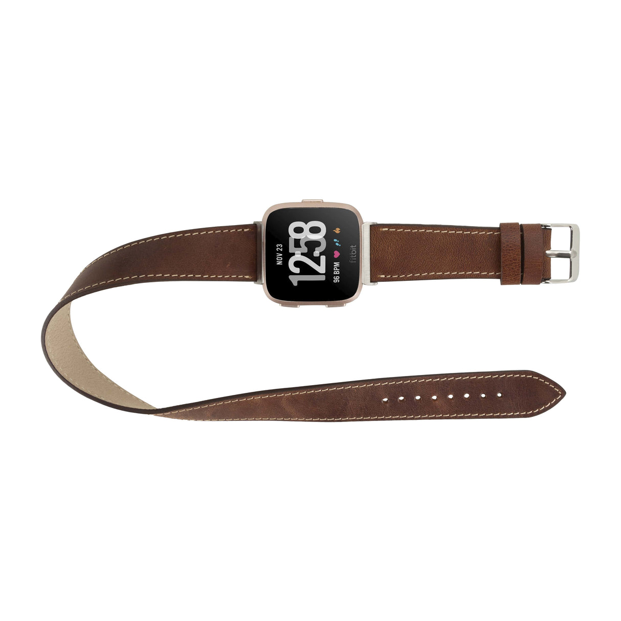 Double Tour Leather Band  for Fitbit Watches