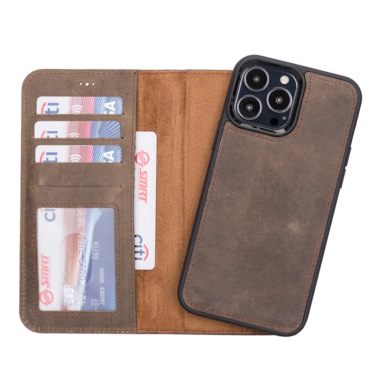 iPhone 13 Pro Max Leather Wallet Case