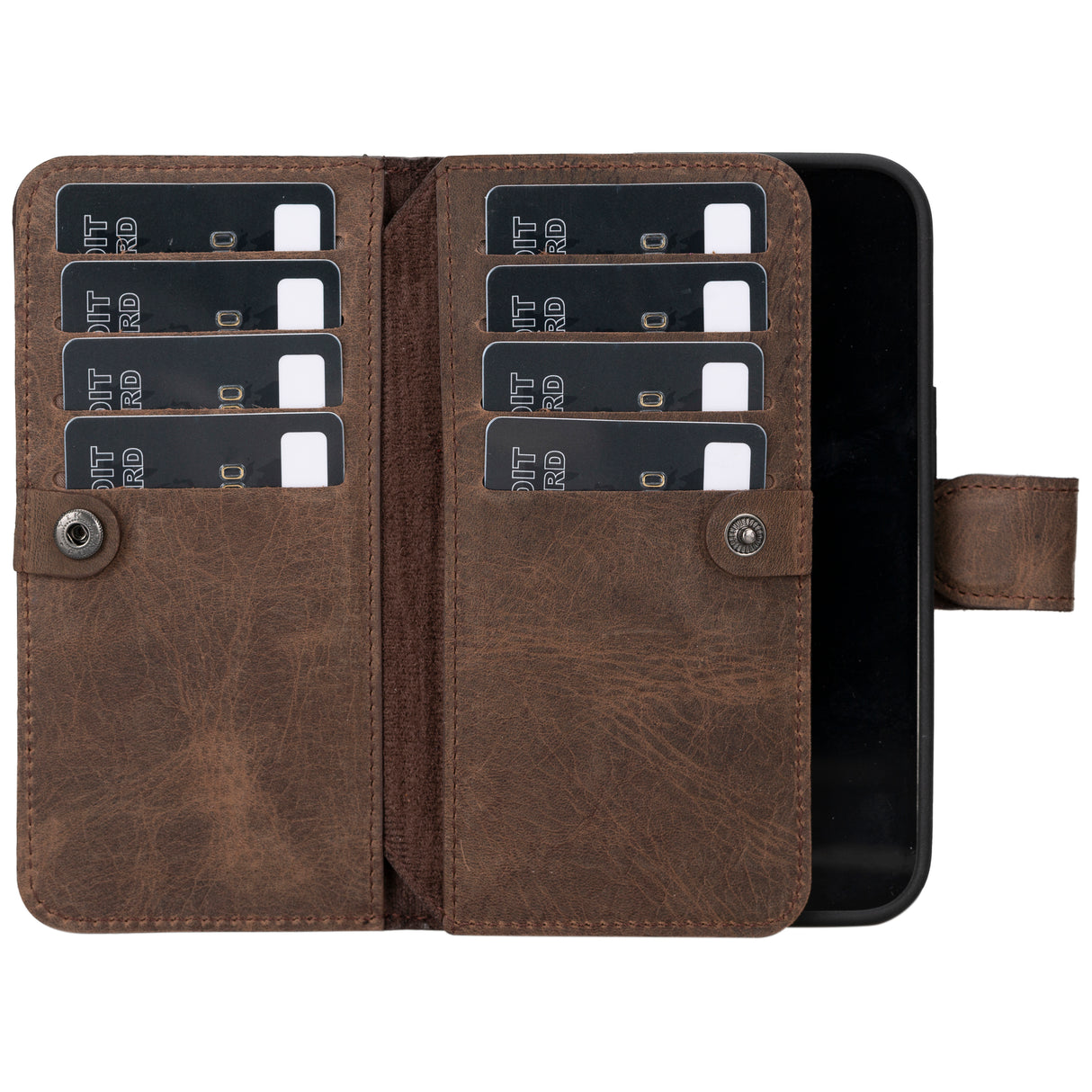iPhone 15 Leather Dual Wallet Case