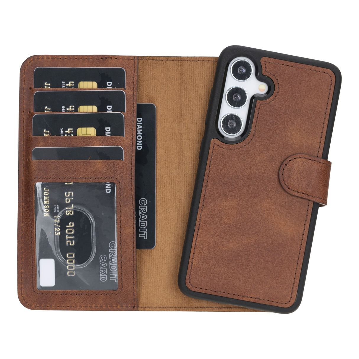 Samsung Galaxy S24 Magnetic Detachable Leather Wallet Case