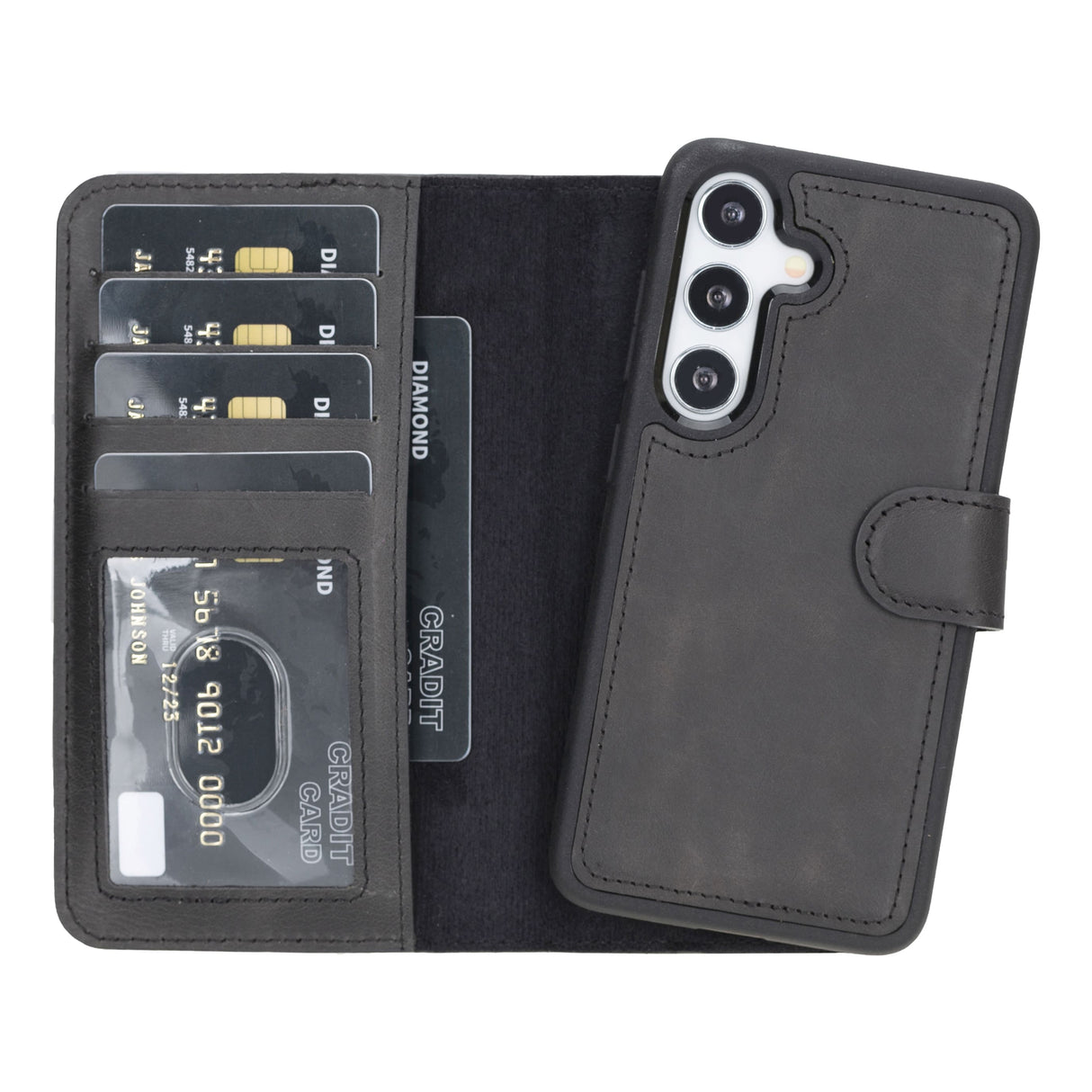 Samsung Galaxy S24 Magnetic Detachable Leather Wallet Case