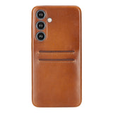 Samsung Galaxy S24 Plus Snap-on Full Cover Leather Case with Credit Card Slots