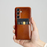 Samsung Galaxy S24 Snap-on Full Cover Leather Case with Credit Card Slots