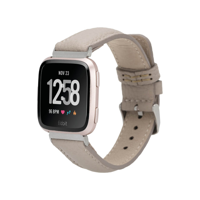 Active Pebbled Leather Fitbit Watch Band_beige_1