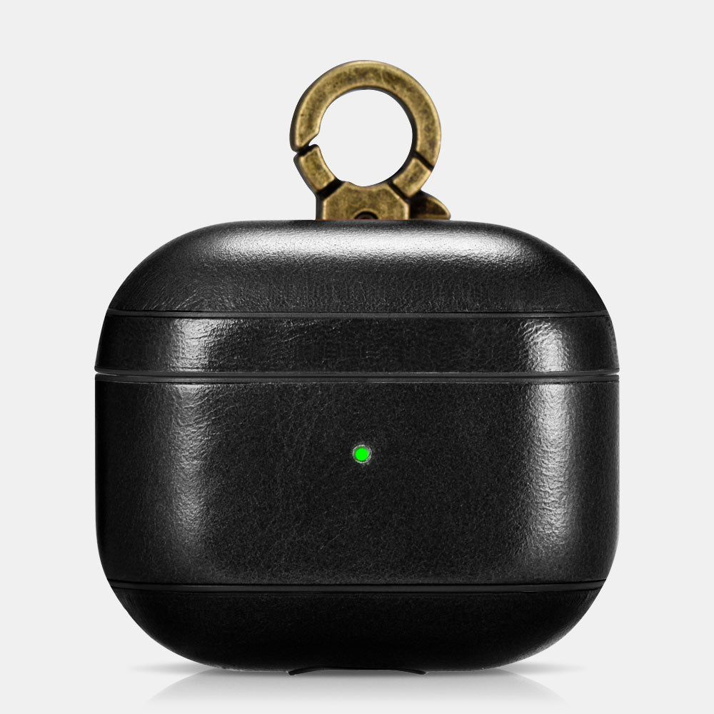 AirPods 3 Leather Protective Case Cover with Hook_black_1