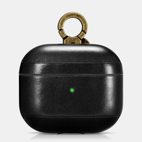 AirPods 3 Leather Protective Case Cover with Hook_black_1