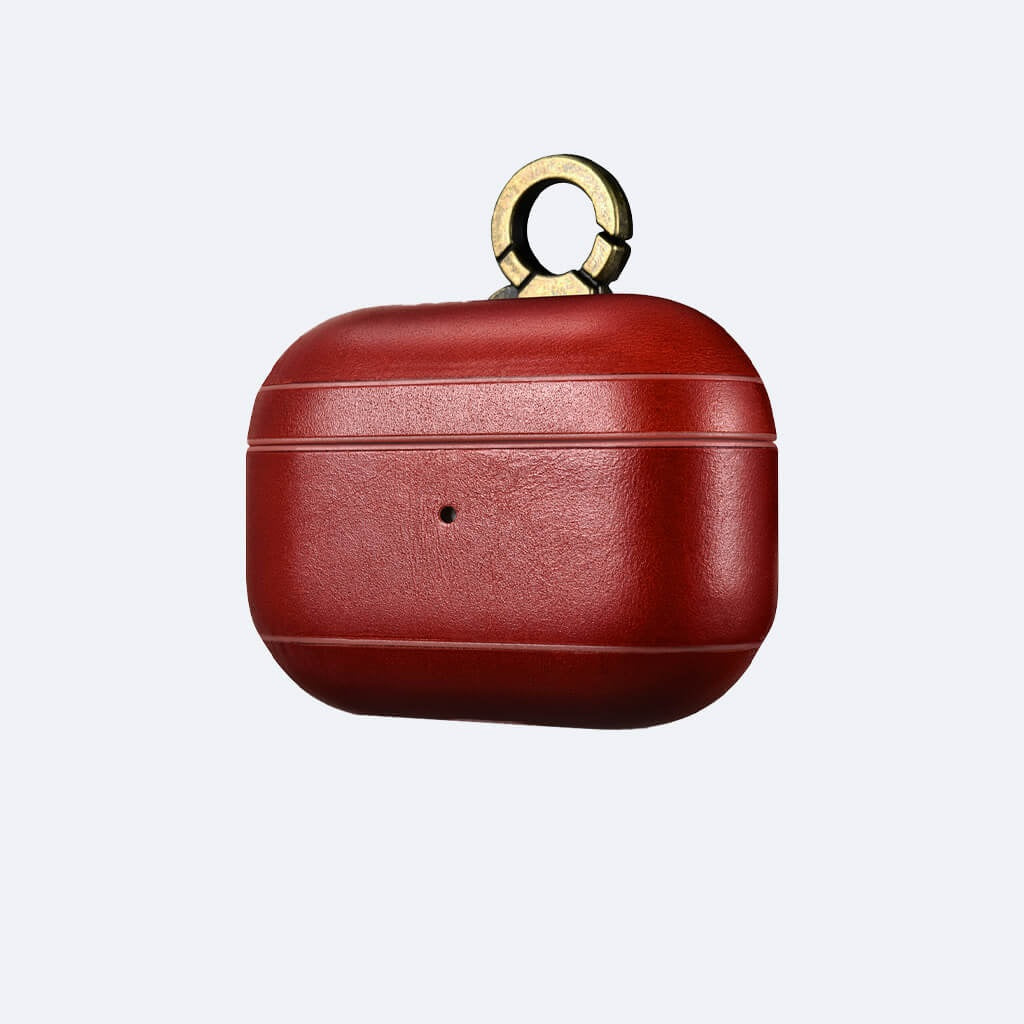 AirPods 3 Leather Protective Case Cover with Hook_red_1