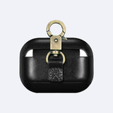 AirPods Pro Leather Protective Case Cover with Hook MandarinProBlack_2