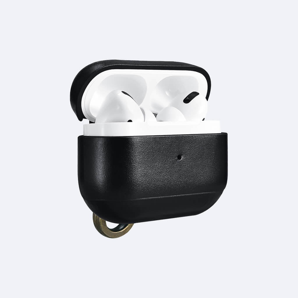 AirPods Pro Leather Protective Case Cover with Hook_black_2