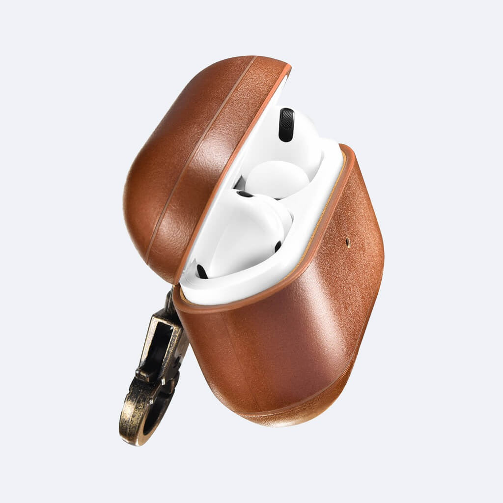 AirPods Pro Leather Protective Case Cover with Hook_brown_2