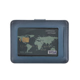 Elegant Leather Card Holder with Snap Closure and Dual ID Windows