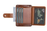 Elegant Leather Card Holder with Snap Closure and Dual ID Windows