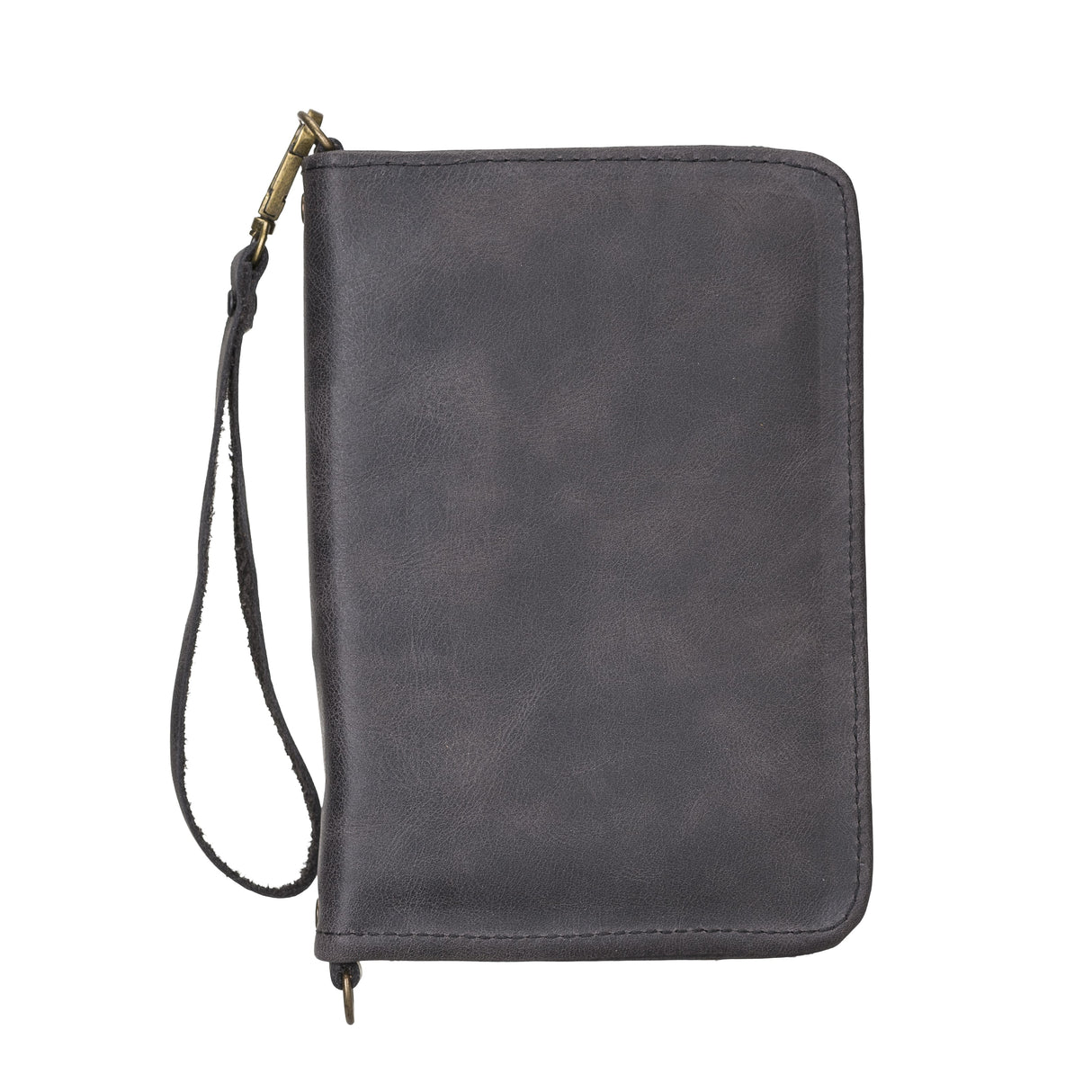 Handcrafted Leather Zipped Passport Holder with Wristlet