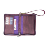 Handcrafted Leather Zipped Passport Holder with Wristlet