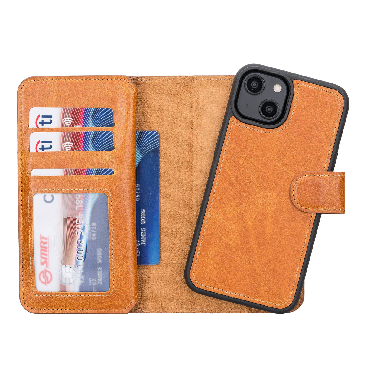 iPhone 14 Leather Dual Wallet Case