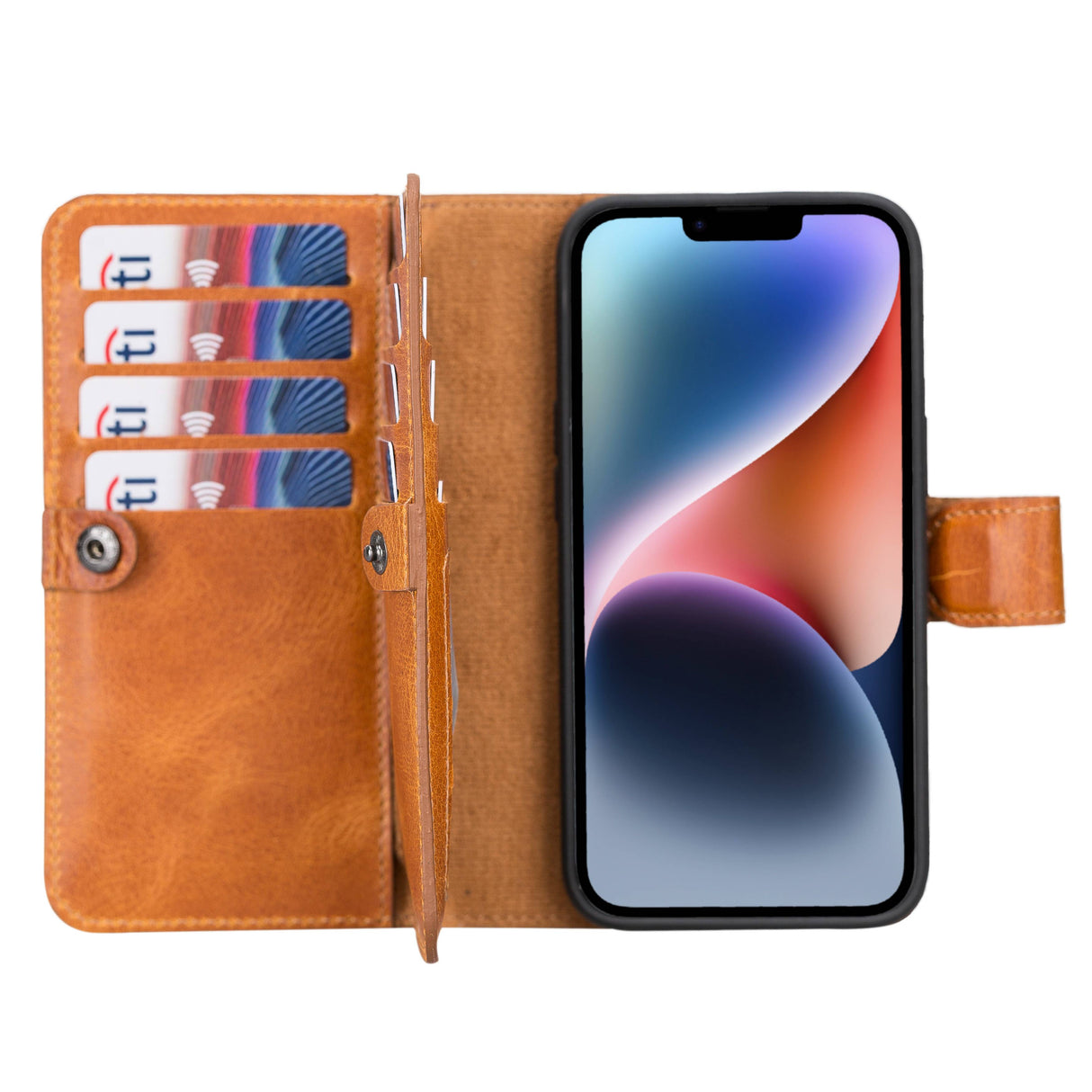 iPhone 14 Leather Dual Wallet Case