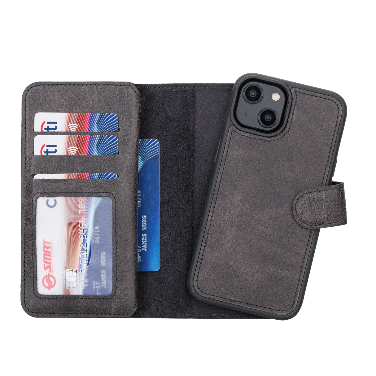 iPhone 14 Leather Dual Wallet Case