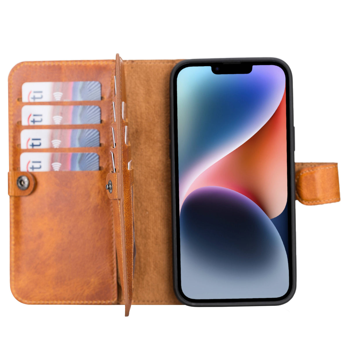 iPhone 14 Plus Leather Dual Wallet Case