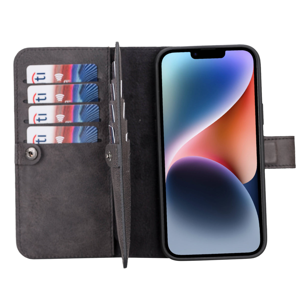 iPhone 14 Plus Leather Dual Wallet Case