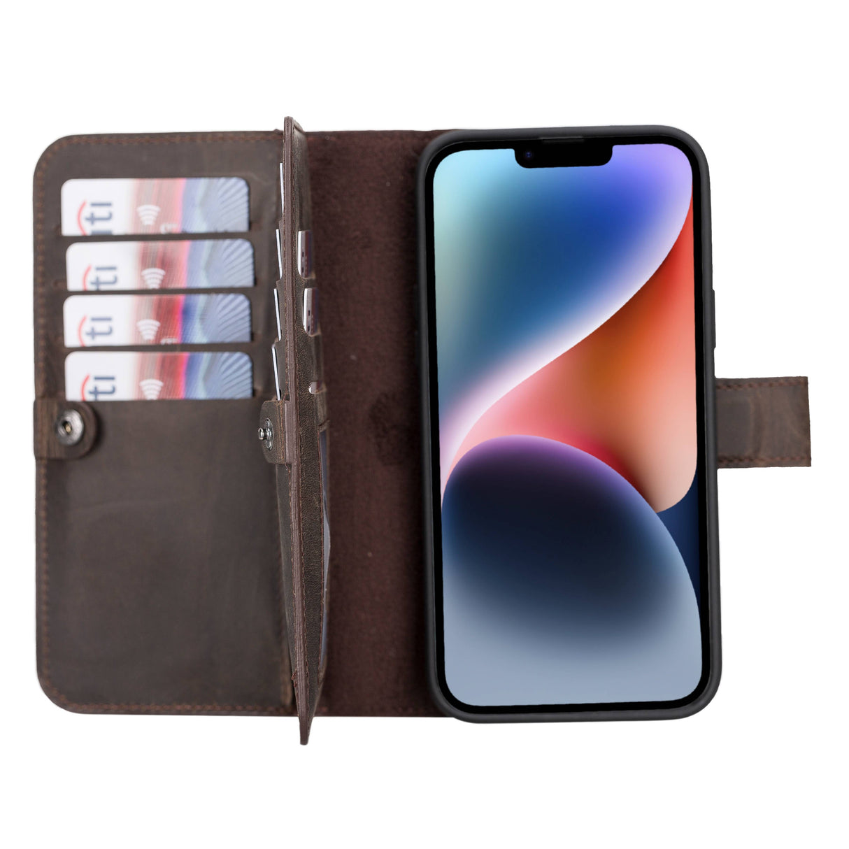 iPhone 14 Plus Leather Dual Wallet Case